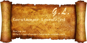 Gerstmayer Leonárd névjegykártya